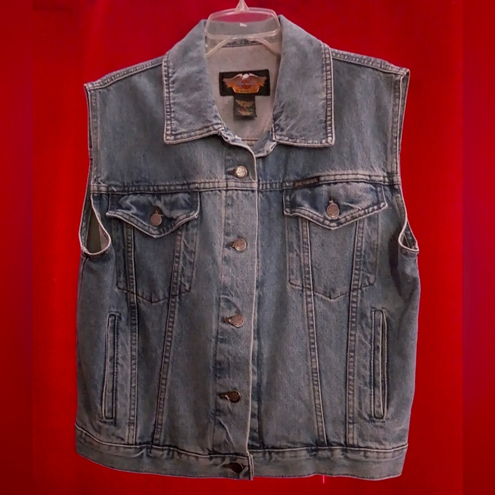 Womens Harley-Davidson Blue Denim Vest